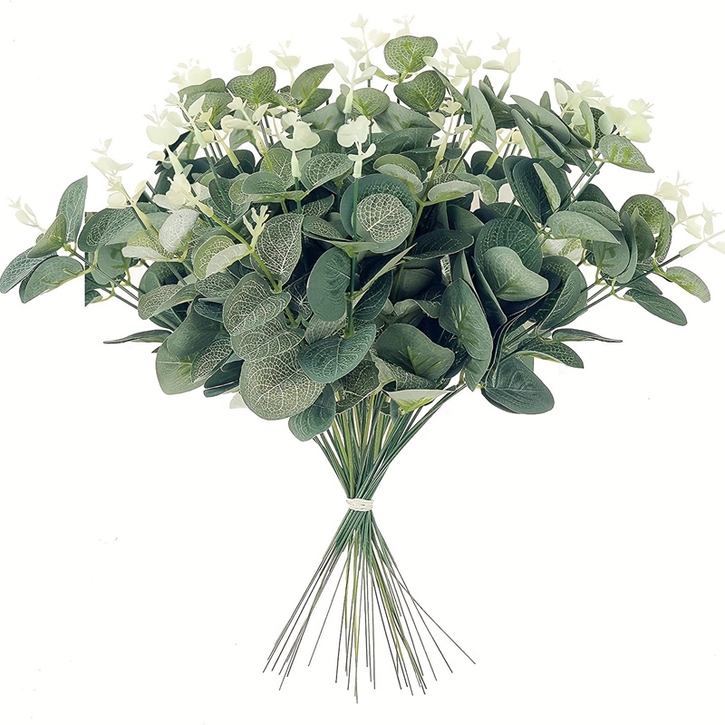 Eucalyptus Preserved - Buquê de flores artificiais de eucalipto,